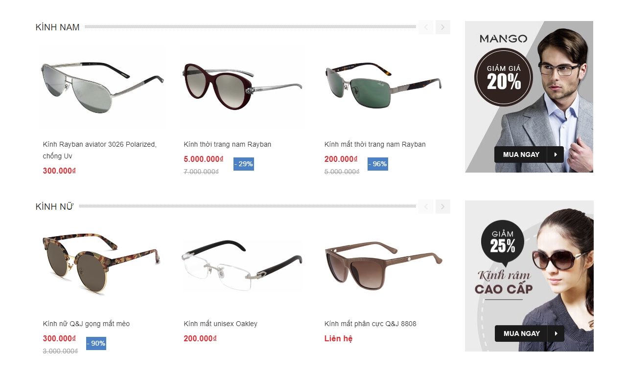 Thiết kế website bán mắt kính chuyên nghiệp chuẩn seo