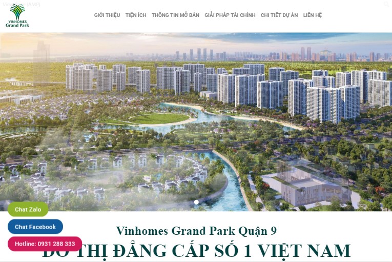 Thiết Kế Web Dự Án Vinhome Grand Park Quận 9