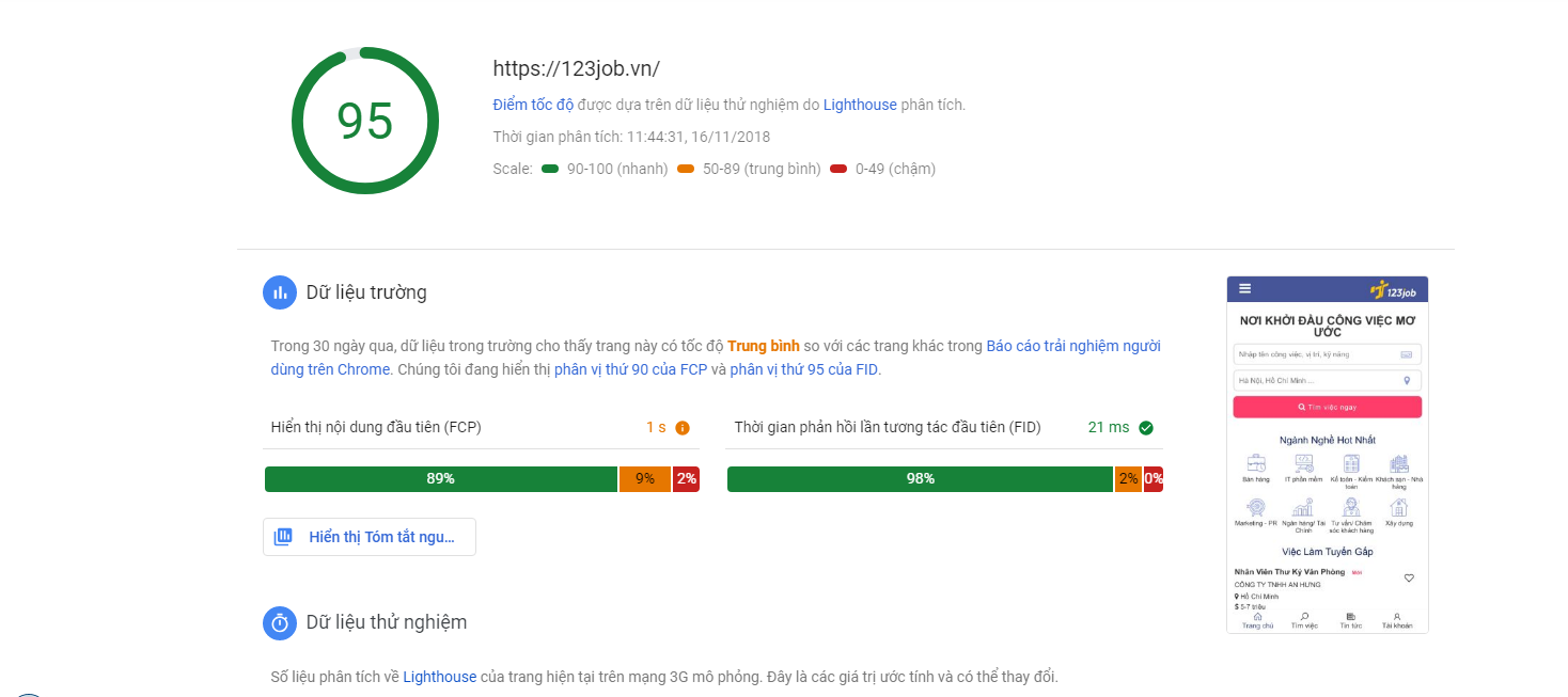 Google PageSpeed Insights cập nhật giao diện mới 2018