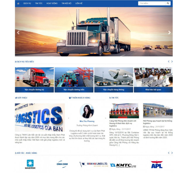 Thiết kế web dịch vụ xuất nhập khẩu chuyên nghiệp