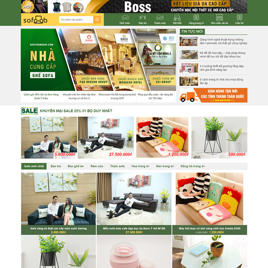 Theme wordpress bán ghế sofa