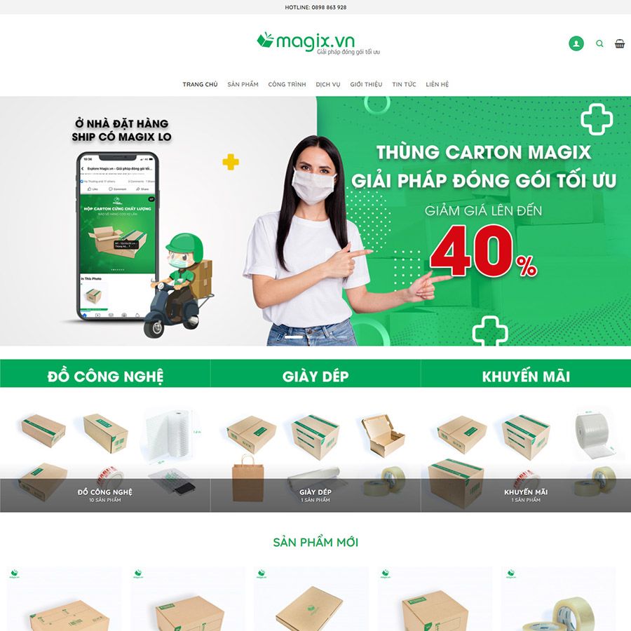 Theme wordpress bán thùng carton