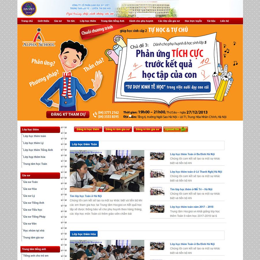 Theme wordpress trung tâm gia sư