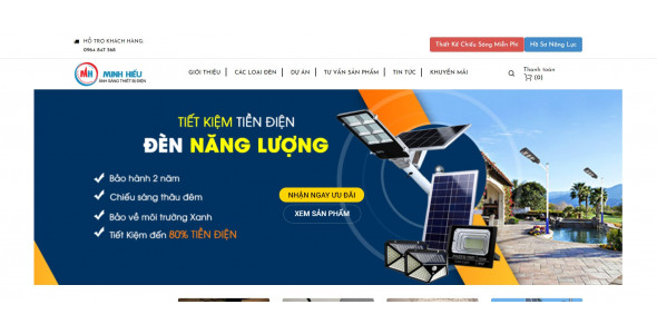 Theme wordpress đồ điện, thiết kế chiếu sáng